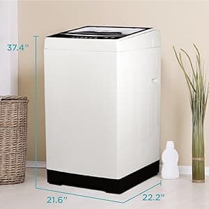 BLACK+DECKER Small Portable Washer, Washing Machine for Household Use, Portable Washer 2.0 Cu. Ft. with 6 Cycles, Transparent Lid & LED Display