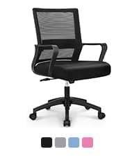 N-GEN Video Gaming Chair Ergonomic Computer Desk Office Chair with Lumbar Support Adjustable Height Swivel Wheels Flip-Up Arms PU Leather Home and Office (Black)