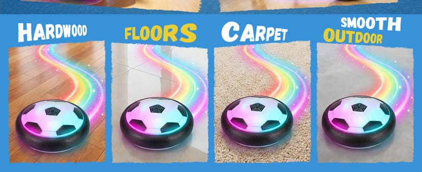HopeRock Hover Soccer Ball Toys for 3-12 Year Old Boys Girls, Indoor and Outdoor Creative Toys for Toddlers with Foam Bumper, Birthday Gifts for 3 4 5 6 7 8+ Year Old Children's