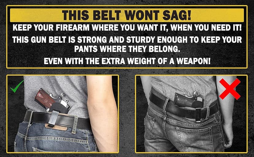 Relentless Tactical Ultimate Steel Core Gun Belt | Leather CCW Gun Belt w/Steel Core | Made in USA