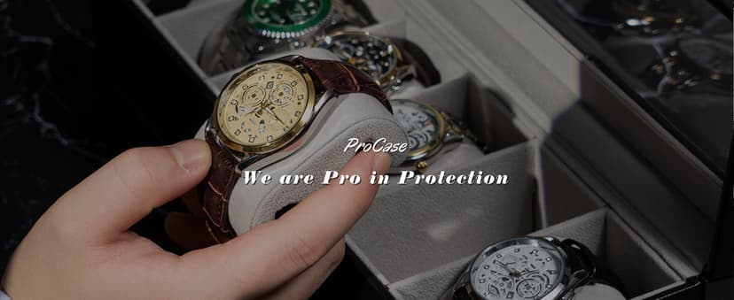 ProCase ProCase Watch Box, 6 Slot Watches Display Case with Drawer, Mens Watch Case with Glass Lid, 2-Layer Mens Jewelry Organizer Storage Holder, Birthday Valentine Gifts for Men -6 Slot, Black