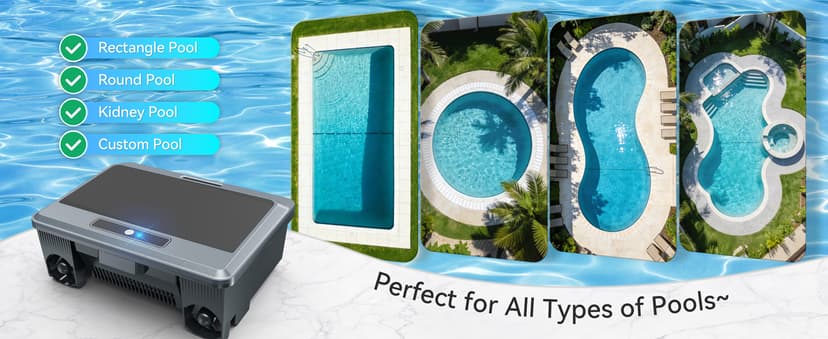 2026 Upgraded F1T Solar Powered Robotic Pool Skimmer Surface Cleaner with APP Support Dual Charging Options Smart Obstacle Avoidance 24/7 Continuous Cleaning Ideal for Above Ground Pool Gray