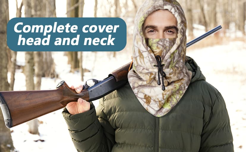 Watayo Hunting Face Mask for Cold Weather- Winter Camouflage Balaclava Face Mask- Hunting Trapper Hat Headwear for Men Women