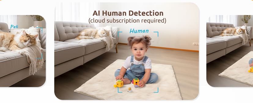 blurams 5G Cameras for Home Security, 2K Pet Camera with Phone App, 360° PTZ Indoor Camera w/Dual-Band WiFi6, Free Human/Motion/Sound Detection, 2-Way Talk, Night Vision, Compatible with Alexa, 2Pack