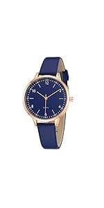 TWOPTION Women's Dainty Analog Leather Dress Watch for Small Wrists, Ladies Waterproof Watches for Women, Reloj para Mujer