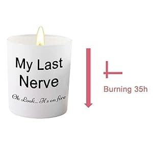 BFJLIFE Candles Gifts for Women Funny Unique Novelty My Last Nerve Candle Christmas Birthday Gift for Sister Best Friend Stocking Stuffers for Women Lavender Scented Soy Candle