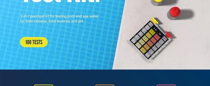 Lupo 3-in-1 Pool Test Kit | Pool Testing Kit for Residential Swimming Pools & Spas for Testing Total Chlorine, Total Bromine & pH | Pool Chemical Test for Quick & Accurate at-Home Pool Water Testing