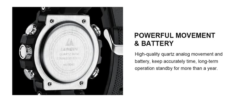 LN LENQIN Mens Watches Digital Military Watch for Men Stopwatch Army Survival Tactical Sports Outdoor Big Face Waterproof Men's Wrist Watches with LED Backlight/Timer/Alarm/Date