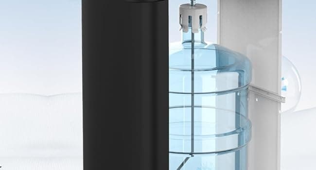 Self Cleaning Hot and Cold Bottom Load Water Cooler Dispenser with Ice Maker 5 Gal Built-in Bullet Ice Maker 22lbs Daily Capacity Black