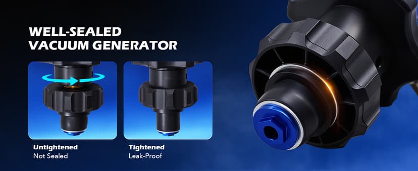 Orion Motor Tech Coolant Vacuum Refill Kit, Cooling System Vacuum Fill Tool with Leak Detector 5 Round Adapters 1 Conical Adapter, Radiator Coolant Fill Kit with Dual-Movement Gauge for Vacuum Leak