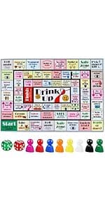Fofeadm Drinking Board Games for Adults, Rubber Mat Drinking Board Game, Funny Party Interactive Drinking Games for Game Night, Birthday, Family Play or Any Occasion, Age 21+, 2-8 Players