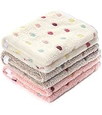 Luciphia 1 Pack 3 Blankets Fluffy Premium Fleece Pet Blanket Flannel Paw Printed Throw for Dog Cat(Small 23x16'', Grey/Brown/Blue) B09PFN1KR8