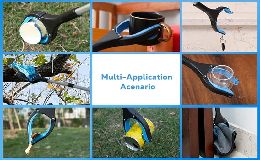 Grabber Reacher Tool - 32” Extra Long Foldable Gripper and Reaching Tool - Heavy Duty Pick Up Stick Grabbers for Seniors, Trash, Surgery Recovery Must Haves Gifts (Blue)