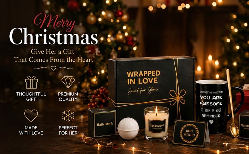 Birthday Gift for Him Dad Husband Grandpa Brother Boyfriend Friend Teacher Coworker Boss, Fathers Day, Valentines Day Eletorot Christmas Gifts for Men Women, Unique Black Spa Basket Gift Set B0GLX2J448