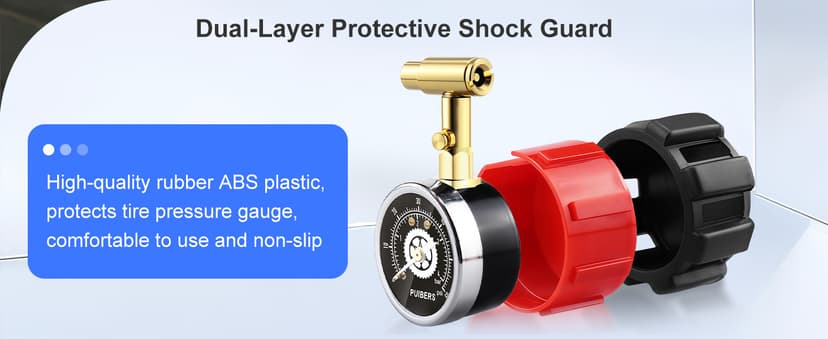 Schrader and Presta Bicycle Tire Pressure Gauge 60 PSI / 4 Bar, Tire Air Pressure Gauge Luminous Dial, Suitable for Car, Motorcycle, Bike, SUV