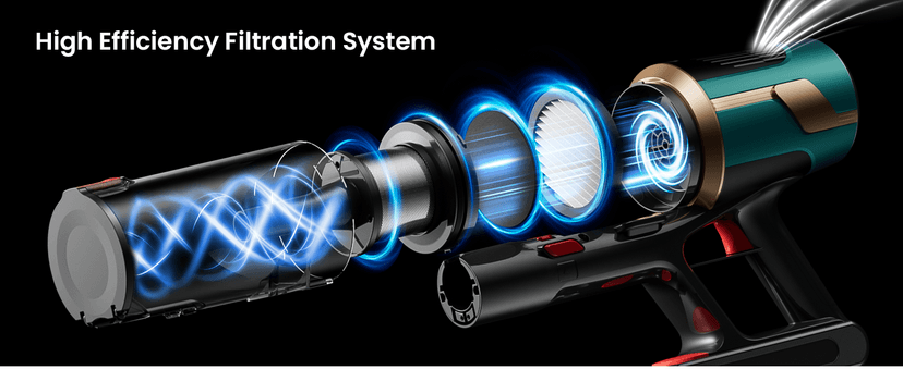 Cordless Vacuum Cleaner, Upgraded 580W 48KPA 65Mins Vacuum Cleaners for Home, Cordless Stick Vacuum Cleaner with Self-Standing and LED Screen, Anti-Tangle Wireless Vacuum for Pet Hair/Carpets/Floors