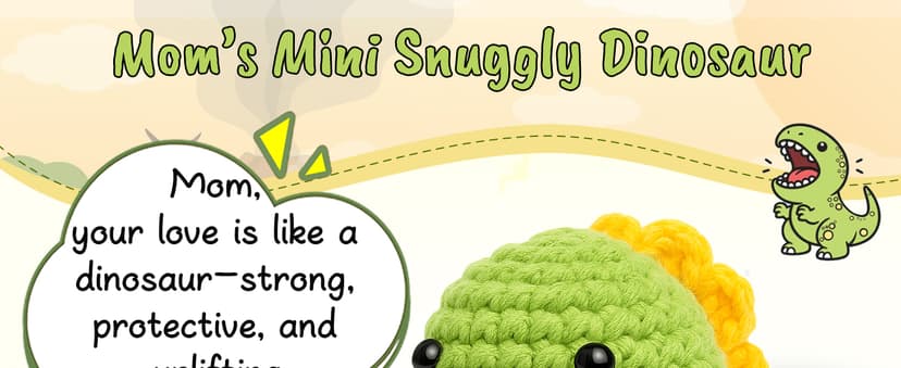 Mini Gifts for Mom Christmas I Love You Mommy Gift Handmade Crochet Dinosaur Mom Gifts for Christmas Birthday Gift for Mama Mother- in- Law New Bonus Step Moms Mother from Daughter Son Husband