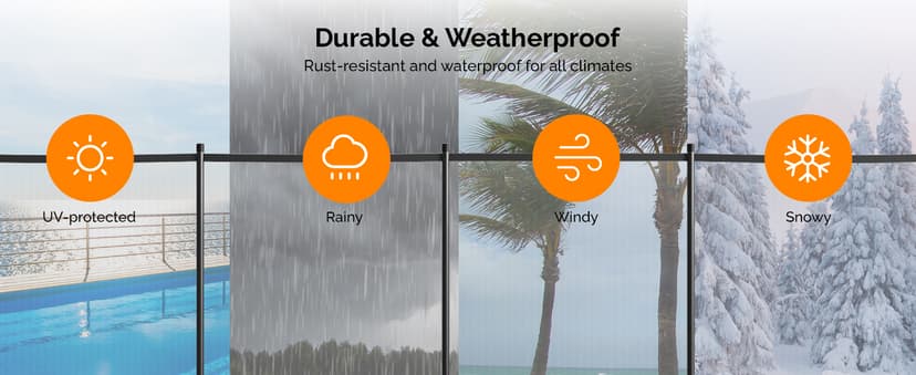 VINGLI Pool Fence Gate,4Ft x 2.5Ft Swimming Pool Fence in Ground Pool Safety Fencing (4FT × 2.5FT)