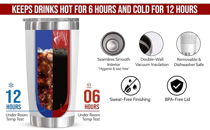 TEEZWONDER Friendship Gifts for Women - Soul Sister Stainless Steel Insulated Coffee Tumbler with Lid 20 oz - Mothers Day Birthday Gifts for Friendship Women Friend BFF Female Work Bestie Coworkers