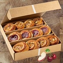 Fruit Danish Pastries | Christmas Holiday Corporate Food Gifts in Gift box |12 Individually Wrapped ASSORTED Fruit Filled Cinnamon Buns | Halloween, Thanksgiving-Stern’s Bakery