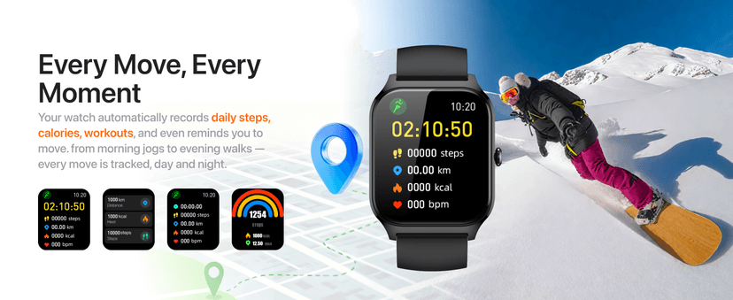 Smart Watch for Women Men,(Answer/Make Call) 1.83'' HD Fitness Activity Tracker Smartwatch for Android iPhone iOS Compatible,IP68 Waterproof Step Counter Watch with Sleep Monitor/120+ Sports Modes