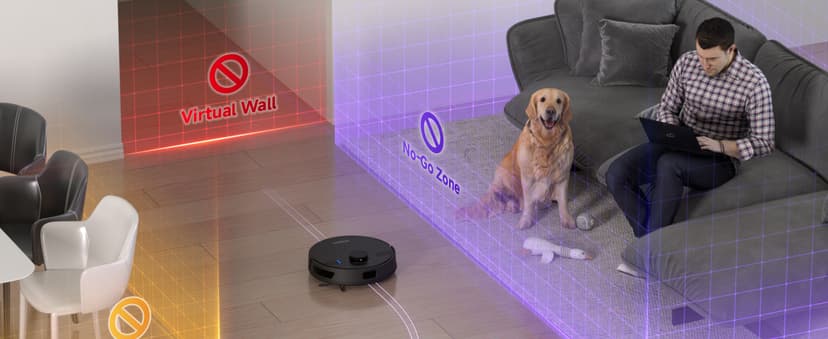 MONSGA Robot Vacuum and Mop Combo, 6000Pa Robotic Vacuum with 3.5L Self Emptying Station, Lidar Navigation Robot Vacuum Cleaner, 180mins Runtime, APP/Remote/Voice Control, for Hard Floors and Carpets