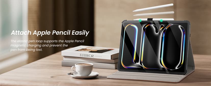 ZtotopCases for iPad Pro 12.9 6th/5th/4th/3rd Generation Case 2022/2021/2020/2018, Premium PU Leather Folio Cover, Auto Wake/Sleep, Multi Viewing Angles, Supports Pencil Pro and Touch ID, Brown