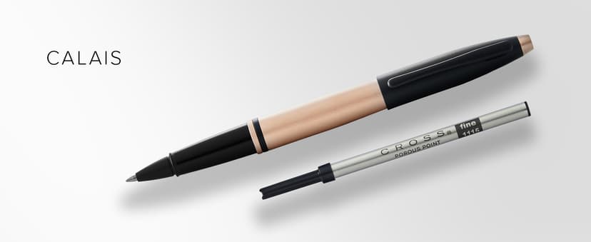 Cross Calais Refillable Ballpoint Pen Presented in a Luxury Gift Box - Medium Point, Black Ink, Polished Chrome