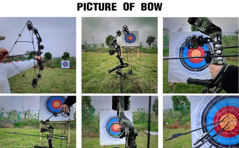 Compound Bow Set 15-45lbs for Pull Beginner and Teens Right Handed Adjustable 18"-29" Draw Length, 320 FPS Speed, Hunting Bow Archery Set New 2024