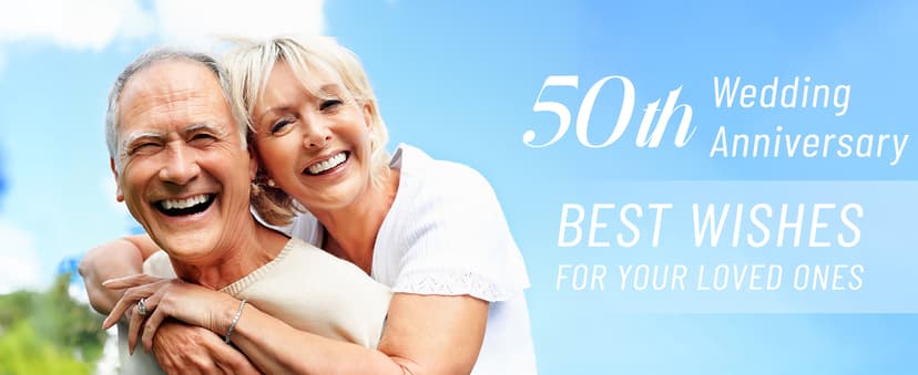 50th Anniversary Wedding Gift, Anniversary Quartz Clock, Desk Table Clock, 50 Years of Marriage, Golden Wedding for Couple, Parents, Grandparents (Wooden Base with LED Light)