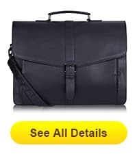 ESTARER Men's Leather Briefcase 15.6 Inch Laptop Computer Bag for Office/Business/Travel, Large Satchel Professional Pu Leather Messenger Shoulder Bag, Black