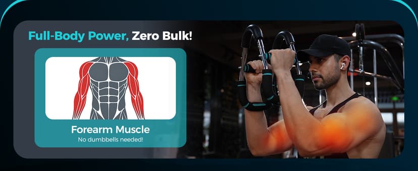 Twister Arm Trainer, Adjustable 5 Resistance Levels (40-130 lbs) Chest & Arm Workout Equipment for Men & Women, Ergonomic Home Gym Strength Trainer with Anti-Slip Handles & Carry Bag