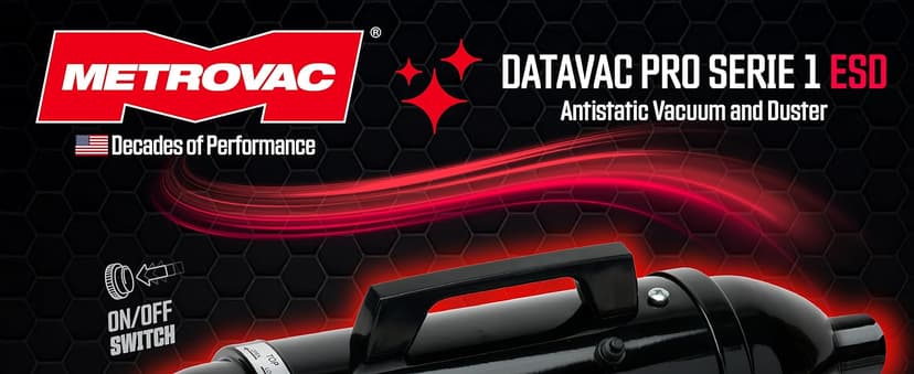 METROVAC DataVac® ESD Safe Pro Series MDV-1ESD, Compact Computer Vacuum & Blower for Electronics, Anti-Static, HEPA Filtration, and Durable