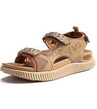 KuaiLu Men's Yoga Mat Leather Flip Flops with Arch Support Comfortable Cushion Walking Thong Sandals Slip On Indoor Outdoor