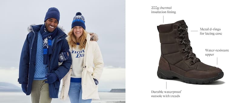 Lands' End Expedition Insulated Winter Boots for Men, Lace Up or Slip On Waterproof Mens Snow Boots, Medium or Wide Width Men's Shoes Size 8 to 13, Black, Brown, Green or Grey