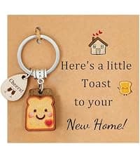 Next Chapter, New Home, Engagement, New Job, PBJ, 18 21 Birth, Loaf You, Thank You, Graduation Gifts, Couple, Friend, Retired PEALICIOUS Toast Keychain for Girls New Beginnings Congratulations Gifts B0FNQZ19F5