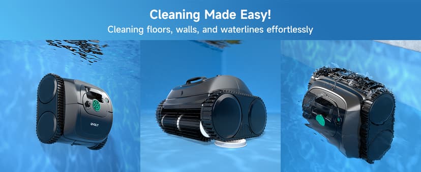 (2026 Upgrade) WYBOT C1 Cordless Robotic Pool Vacuum for Inground Pools, Above Ground Pool Cleaner 4-in-1 Wall & Waterline Cleaning Up to 1,614sq.ft, 150mins Smart Navigation, App Support
