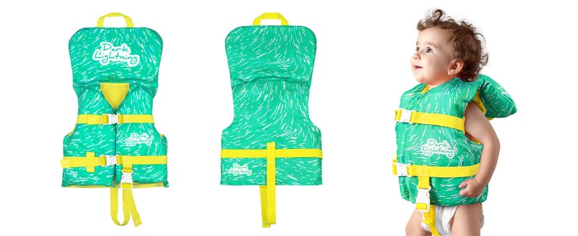 Dark Lightning USCG Approved Infant Life Jacket 0-30 lbs, Toddler Swim Vest and Baby Life Vest for 1-3 Years, 20-30 lbs, Headrest, Leg Strap and Grab Handle