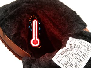 FRACORA Women's PU Leather Combat Boots Warm Fur Lined Black Ankle Booties Side Zipper White Boots Non-slip Winter Boots