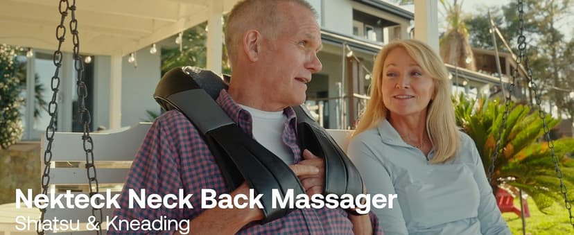 Nekteck Shiatsu Neck Massager for Pain Relief Deep Tissue with Heat, 3D Kneading Massage Pillow Back Shoulder Massagerfor Body Muscle, Plug-in Use for Home Office Car, Gifts for Mom Dad Him Her