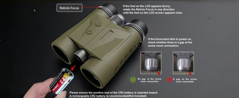 Rangefinder Binoculars for Hunting, 1968 Yard Long Range Laser Rangefinding 10x42mm, Fast 0.15s IP65 Waterproof ±0.5m Accuracy Range Finder Built in for Hunter/Outdoors