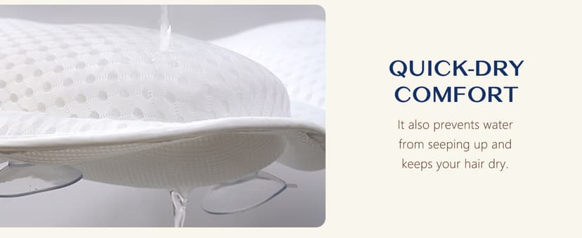 Bath Pillow Bathtub Pillow, Luxury Bath Pillows for Tub Neck and Back Support, Bath Tub Pillow Headrest with Soft 4D Mesh Fabric and Non-Slip Suction Cups, Relaxing Bath Accessories Spa Gifts