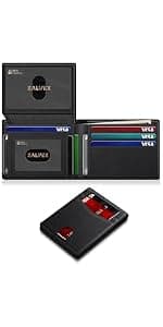 14 Cards Bifold Minimalist Thin Wallet with 2 ID Windows & Cash Slot Front Pockt Carteras Para Hombres Birthday Gifts for Men ZALVEX Wallet for Men Slim RFID Blocking Leather Credit Card Holder Wallet B0FPQ5H6BT