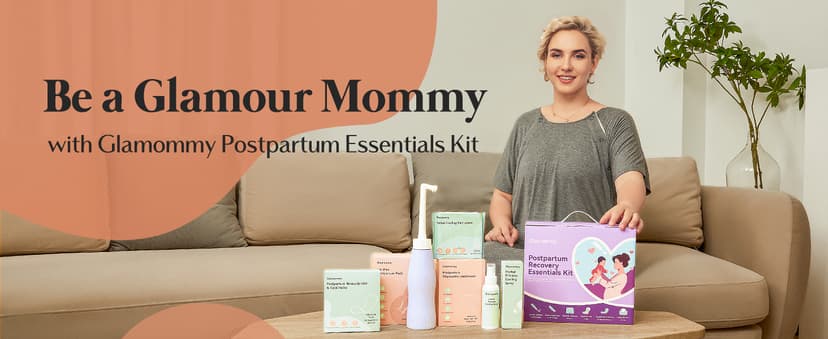 Includes peri bottle, cooling spray, disposable underwear, postpartum pads, hot & cold packs, soothing liners for postpartum Glamommy Postpartum Recovery Essentials Kit, Labor & Delivery Care for Mom B0DSCBNS7L