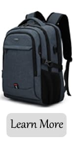 DUSLANG 17 Inch Laptop Backpack for Travel Water Resistant College Backpack for Men/Women Laptop Bag with USB Charging Port,Black