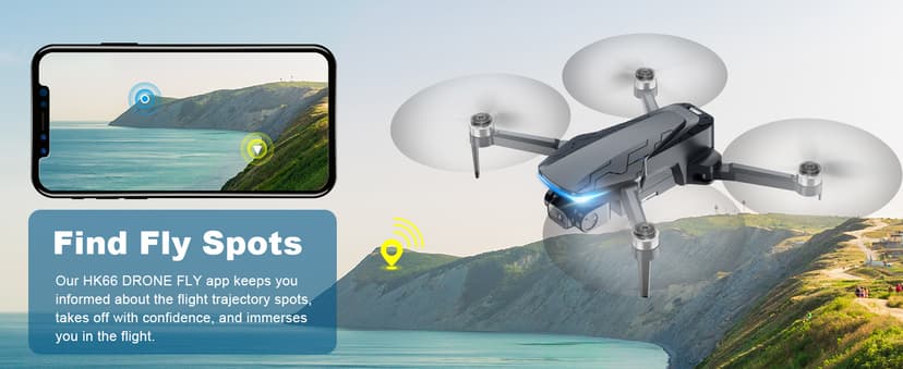 GPS Drone with Camera, 2K HD Drones for Adults, Foldable FPV Drone with GPS Auto Return, Follow Me, Circle Fly, Waypoint Fly, 5G Transmission, Gestures Selfie, Brushless Motor, 2 Batteries, Charcoal