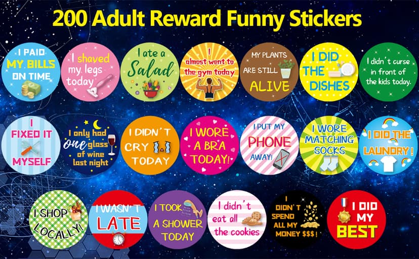 Chirstmas, Holiday, Gag Gifts, White Elephant, Motivational, Inspirational, Office, Coworker, Colleague, Staff, Men, Women Fancy Land Adults Achievement Stickers Funny Novelty Reward Sticker 200Pcs B09B96CW2L