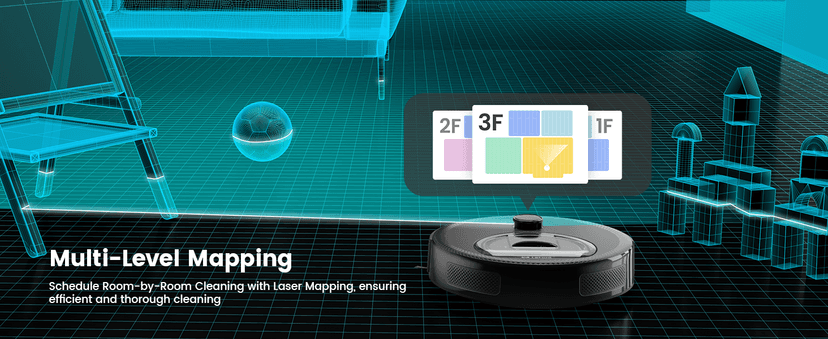 Lefant LiDAR Robot Vacuum and Mop, 450ml Visible Dustbin, Upgraded 190° PSD Obstacle Avoidance, Customized Cleaning, Multi-Floor Mapping, 150 Mins Runtime, 2.4G/5G WiFi, Pet Hair & Carpets, M330 Pro