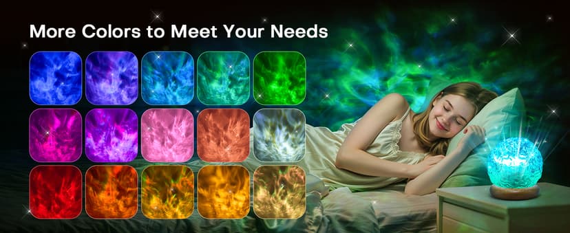 3-in-1 Sunset/Ocean/Northern, Remote, 6 Brightness, 1 Hr Timer, Made of Glass & Wood, Bedroom, Bathroom, Dorm,Halloween Light Ambient Lighting, 16 Colors Led Lights for Bedroom, Gift Ideas, Room Decor B0DG92NWYG