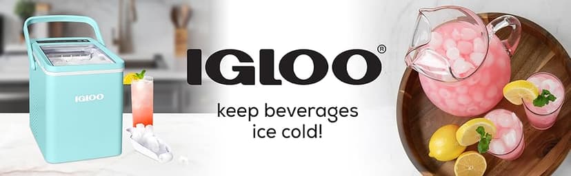 Igloo Automatic Self-Cleaning Portable Electric Countertop Ice Maker Machine with Handle, 26 Pounds in 24 Hours, 9 Ice Cubes Ready in 7 Minutes, with Ice Scoop and Basket